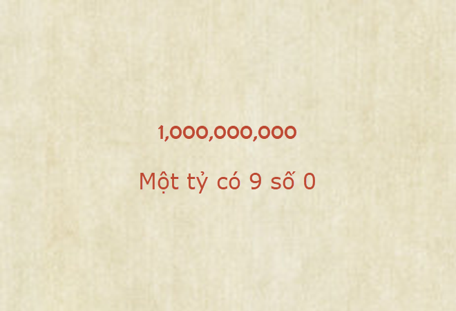 Một tỷ có mấy số 0