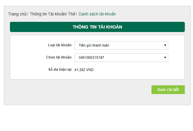 Số dư tối thiểu trong tài khoản VietComBank