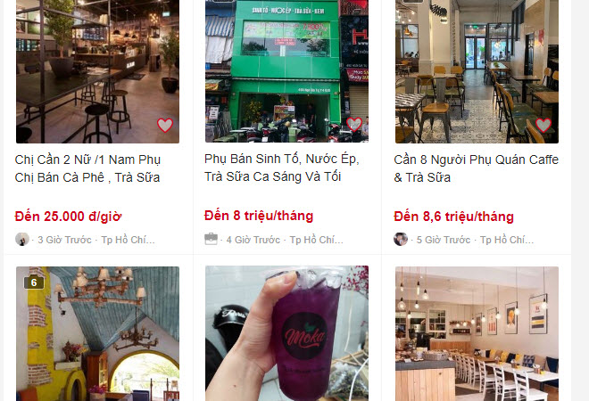 Lương làm thêm của sinh viên ở quán chè, cà phê, trà sữa